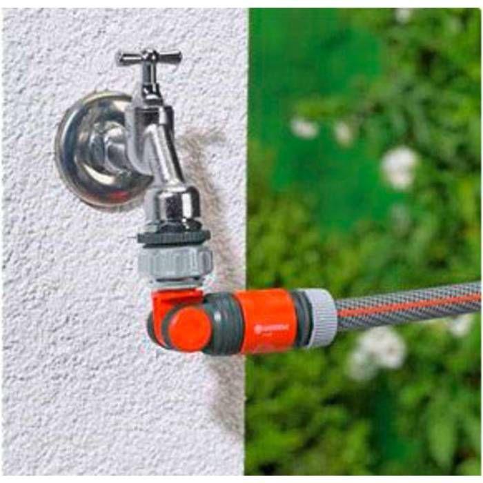 Raccord de robinet - GARDENA - 998-50 - Coudé et articulé - Plastique - Arrosage de jardin