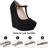New Elegant 14cm  Ladies Platform Peep Toe Velvet  High Heels Wedge Shoes Fashion Sandals