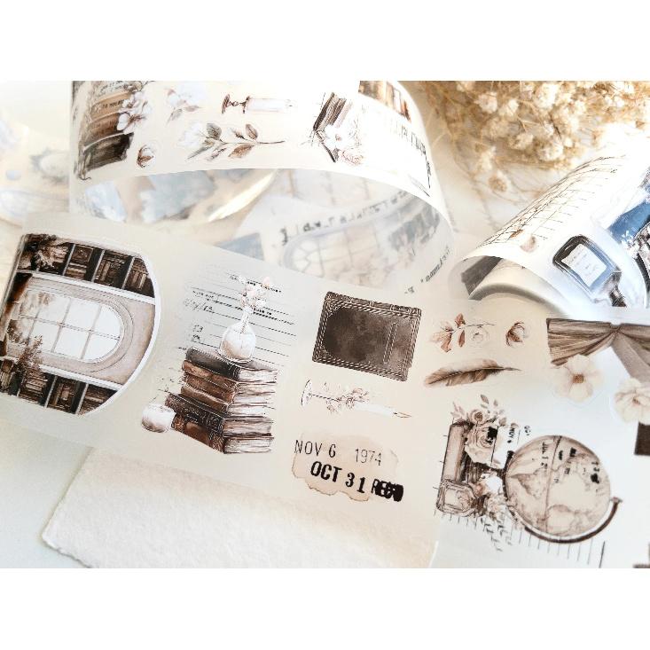 Creawithgaby Vintage The Cosy Chapter Washi PET Tape DIY Card Making Scrapbooking Decorative Sticker