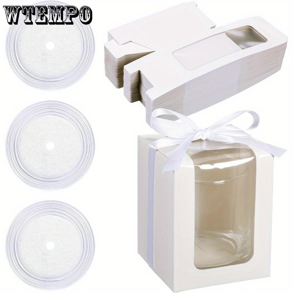14 шт. белых бумажных подарочных коробок с прозрачным окном и белой лентой, подарочная коробка для бокалов вина, витрина для стеклянной посуды, подарочные коробки для свадьбы, дня рождения