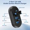 Двойная USB-розетка в прикуриватель автомобиля с поддержкой QC PD Быстрой зарядки, с переключателем, водонепроницаемой крышкой, 12В/24В, Быстрое зарядное устройство, Розетка питания для автомобиля, лодки, автобуса