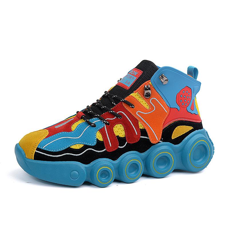 Высокие мужские туфли весна-осень 2024 года, новые туфли для пап на платформе, модная обувь для студентов, спортивная и любительская обувь Guochao