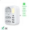 EU Conversion Plug Wall Socket Extender with 3 USB A+Type C Charging Port Germany Spain Mulit Outlet Power Adapter for Home