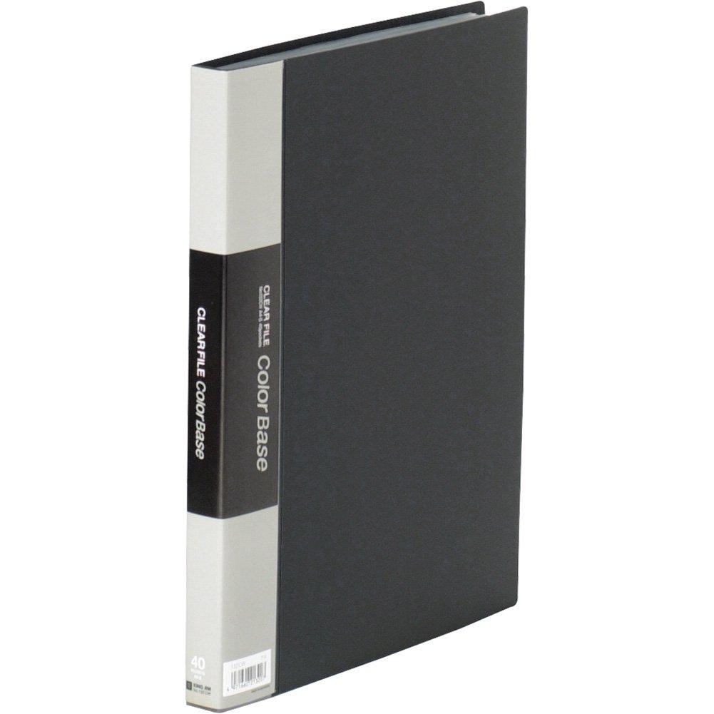 King Jim Clear File Color Base 40 Pockets A4 Vertical Black 132CW-BK