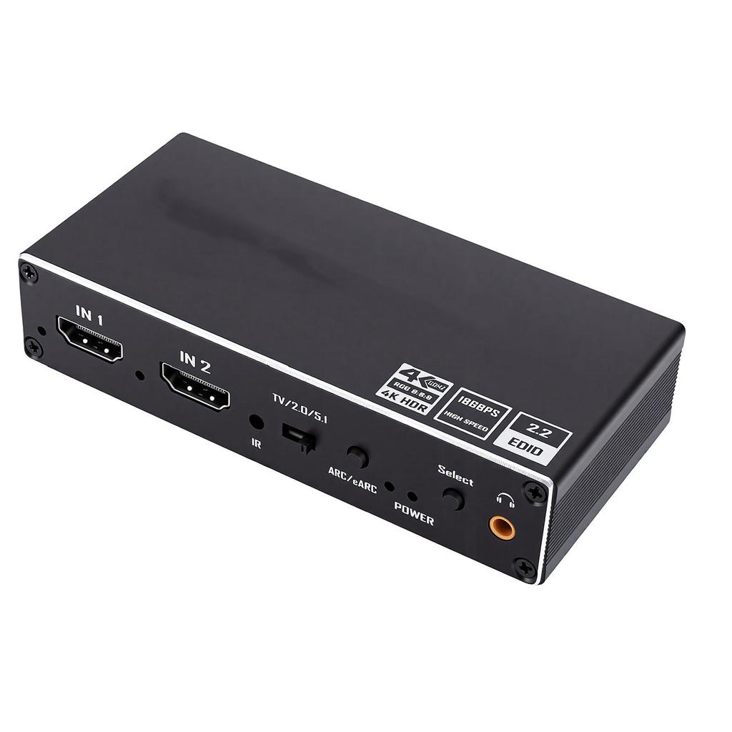 Переключатель HD Multimedia Interface 2.0 ARC 2 в 1 с извлечением звука, поддержка 4K 60Hz для HDTV