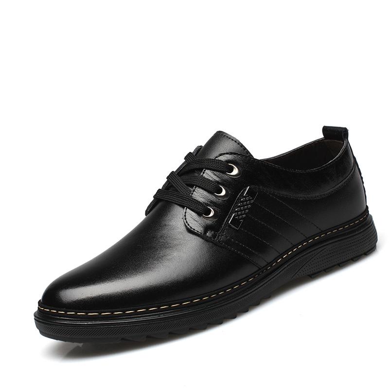 Winter Men's New Business Casual Shoes Dress Men's Shoes Lace Men Dress Shoes Leather Zapatos De Hombre