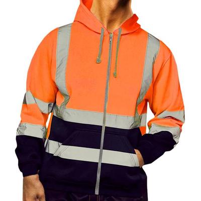 Рабочая куртка Hi Viz с высокой видимостью, мужская светоотражающая защитная толстовка, пальто с капюшоном