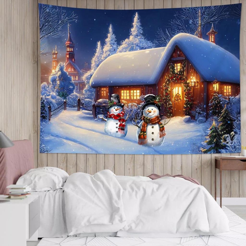Cozy Christmas Village Tapestry Festive Heartwarming and Stunningly Beautiful Wall Art for a Holiday Decor Statemen