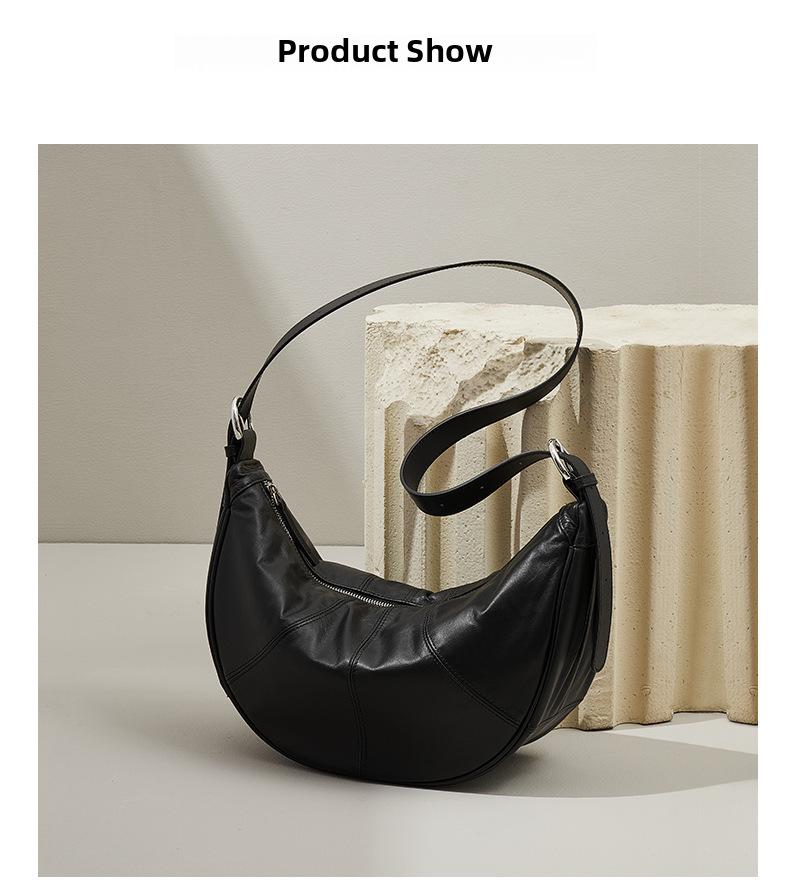 Сумка через плечо Cloud Crescent из натуральной кожи: Модный, повседневный, мягкий, большой объем подмышек