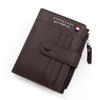 Brand Men PU Leather Short Wallet with Zipper Coin Pocket Vintage Big Capacity Male Short Money Purse Card Holder