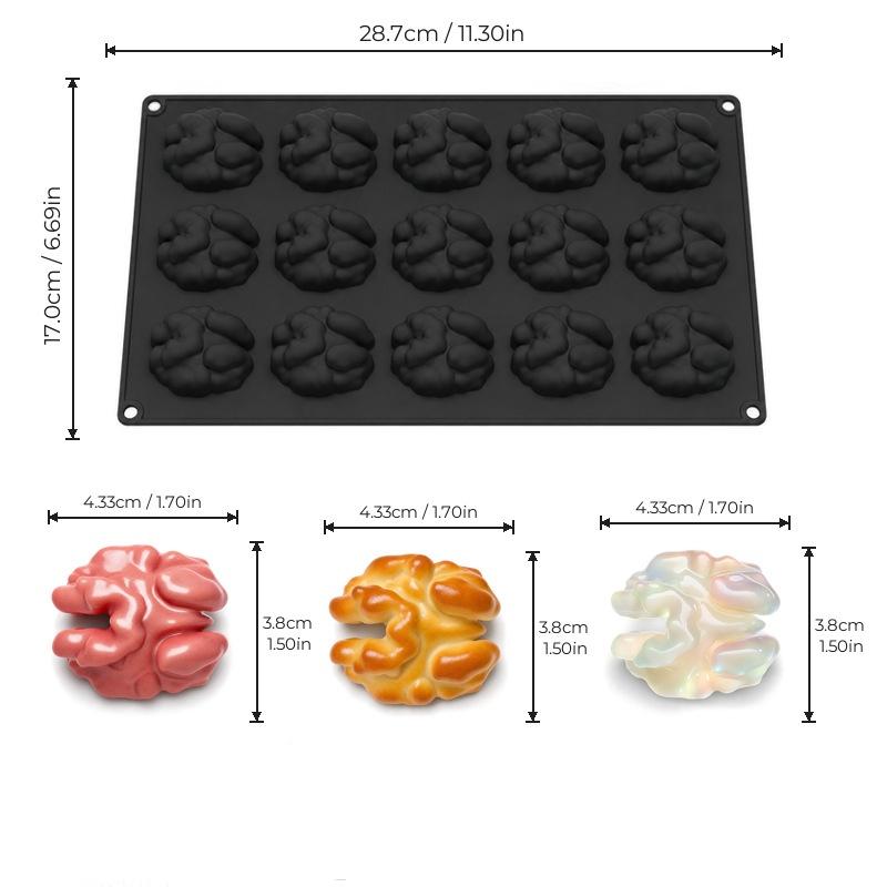 Modern Style Silicone Chocolate Mold for Pecan Nuts Food Grade with Artistic Mousse Cake Design for Elegant Desserts