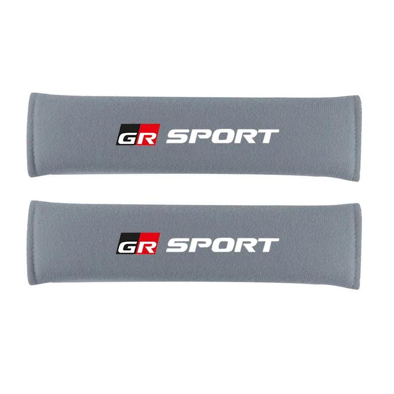 Fashionable Style 2Pcs Car Seat Belt Sleeve Cover Set for GR Sport Gazoo Racing Supra 86 RAV4 C-HR Auto Seatbelt Accessories