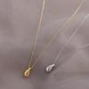 2024 Korean New Exquisite Simple Water Drop Necklace Fashion Temperament Versatile Clavicle Chain Necklace Women's Jewelry