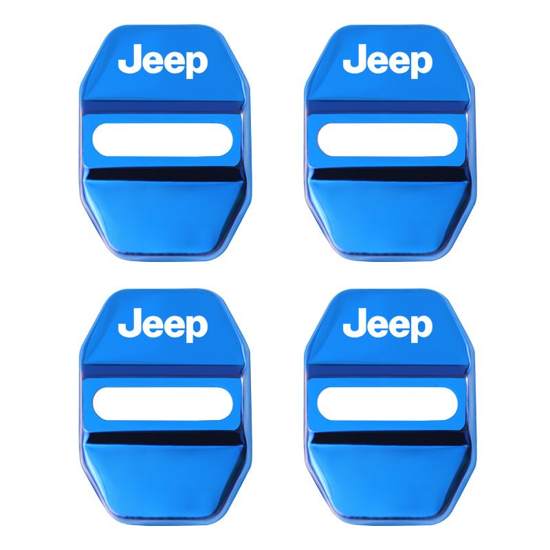 4Pcs Metal Car Door Lock cover Protective Buckle Cover Sticker For Jeep Wrangler Grand Cherokee Avenger Compass Wagoneer Patriot