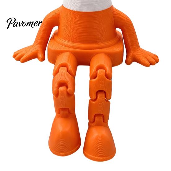 Новинка Акцент для комнаты Артикулированная Фигурка Дорожного Конуса, 3D Печатный Забавный Сочлененный Персонаж Дорожного Бочонка Фигурка Действия Настольное Украшение, Подарок для
