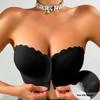 Wave-Edge Front-Closure Strapless Push-Up Bra