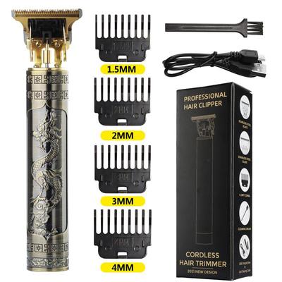 Беспроводная машинка для стрижки волос с коробкой, профессиональный парикмахерский триммер для мужчин, машинка для стрижки волос, бритва, зажигалка для бороды