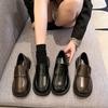Platform Loafers Women's 2025 New Retro Style Thick Heel Small Leather Shoes High Heel British Style Soft Leather Jk Uniform Single Shoes