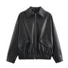 2024 European & American Women's Faux Leather Lapel Jacket - Autumn/Winter Collection