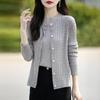 Women's Wool Sweater Qinghe Cashmere 50% Silk 50% Wool Autumn and Winter Wool Cardigan Soft and Warm