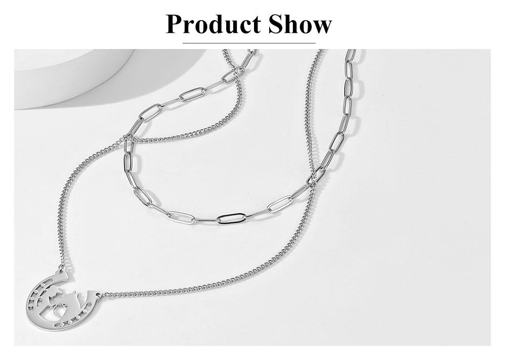 Cazador Trendy Gold Color Horse Pendant Necklaces for Women Stainless Steel Jewelry Double Chain Necklace 2026 Gift New