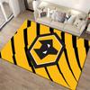 Bold Yellow Wolf Emblem Non-slip Rug Non-slip rug suitable for living room and bedroom sofas