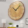 Часы настенные в скандинавском стиле для украшения дома, для гостиной, беззвучные, с годовым кольцом, кварцевые часы, креативная имитация древесины, часы 12 дюймов