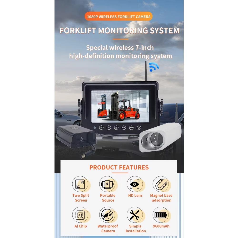7-дюймовый экран 1024X600 система заднего вида 2.4G цифровая беспроводная камера и 24V автомобильный монитор для автобуса грузовика склада погрузчика