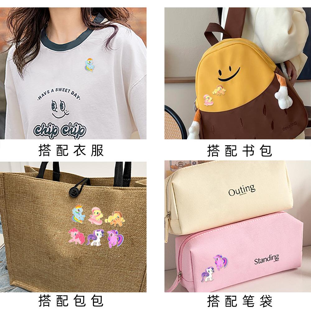 Милый мультяшный пони Поли Аниме значок кукла Радужный пони Редкая брошь из сплава Детский подарок на день рождения