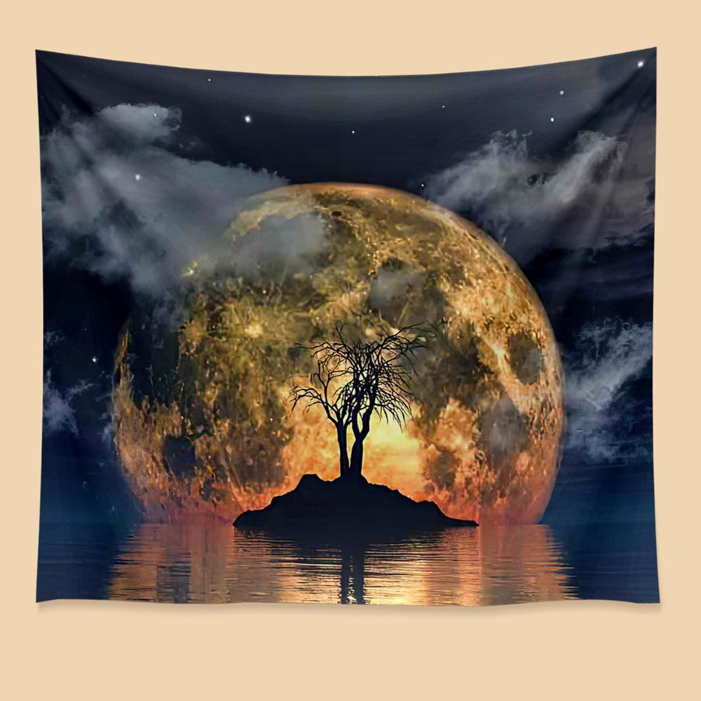 Cosmic Solar System Hanging Cloth Art Background Cloth Galaxy Space Planet Tapestry Science Fiction Planet Background Cloth
