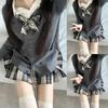JK Uniform Spring and Autumn Suit Check Skirt Long-sleeved Sweater Cardigan College Style Two-piece Suit