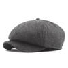 Осенне-зимняя кепка-берет из хлопка и шерсти для среднего возраста, восьмиугольная кепка