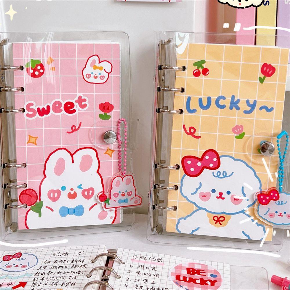 Book 6 Rings A6 Size Transparent Spiral Note Book Diary Journal Binder Notebook School Handbook