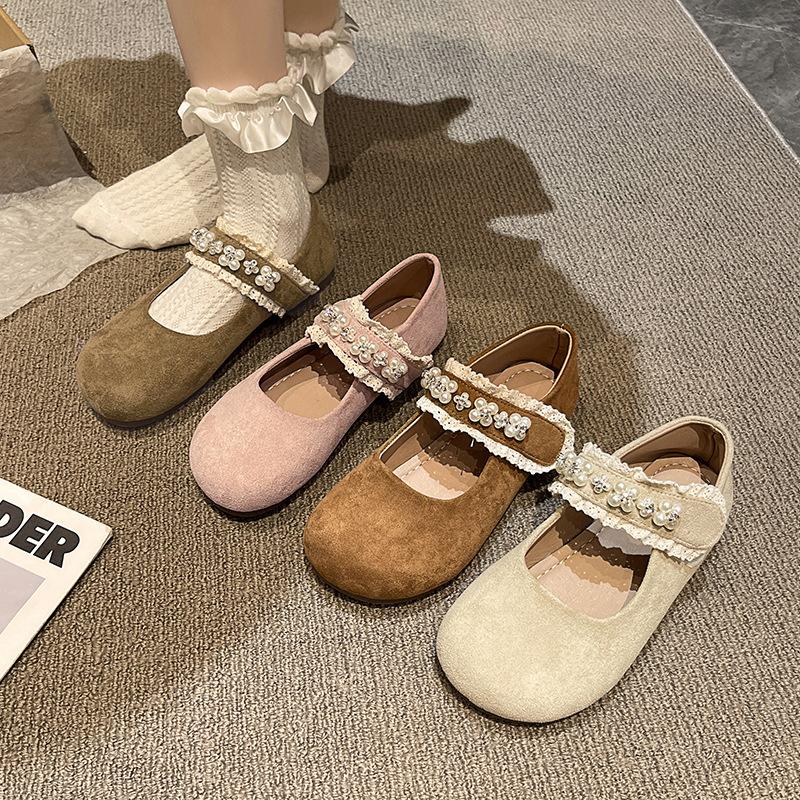 С жемчужным платьем, верхняя одежда, одиночные туфли, универсальные туфли Мэри Джейн, женская подошва, туфли принцессы, французская ретро женская мягкая юбка