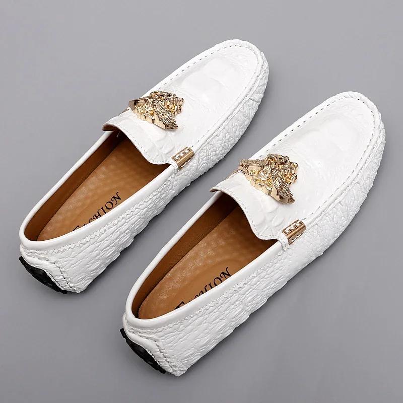Casual Leather Ride Breathable Soft Men's Flats Color Lazy Loafers Large Sizeshoes for Men Shoes Men Leather Original