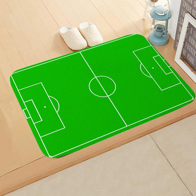 VIKAMA Football Pitch Doormat Stain-Resistant & Non-Slip Entrance Hallway Mat Bedroom Entrance Rug Bedside Carpet Home Decor