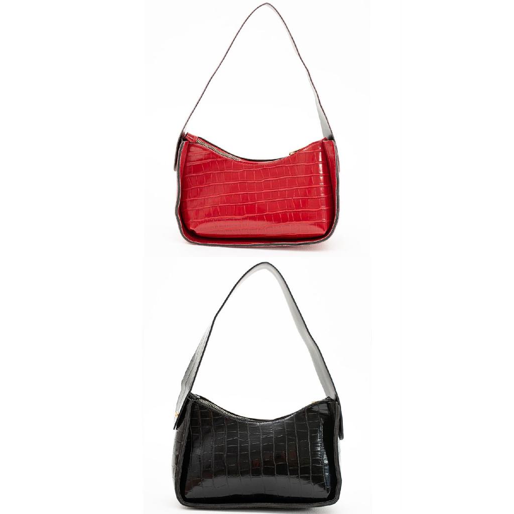 Women's 2 Pack Crocodile Patterned Baguette Bag Stylish Handbag Suitable For Daily Use