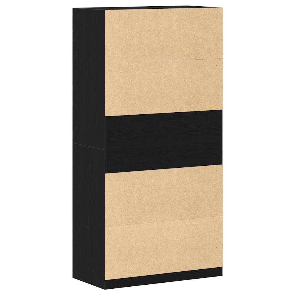 Wardrobe with Shelf Black Oak Effect 100 x 50 x 200 cm