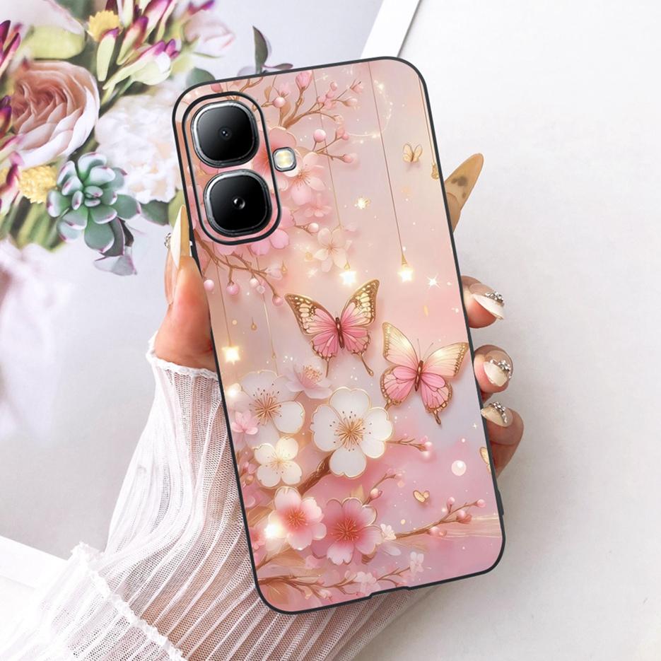 For Infinix Smart 20 Case X6840 X6840B Luxury Bow Flowers Painted Cover Soft Silicone Case For Infinix Smart 20 Smart20 4G Shell