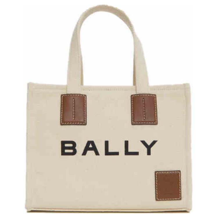 Bally Логотип Микро Марк Тканевая Сумка-тоут Сумка для покупок На плечо Через плечо Сумка-клатч Средняя Женская Сумка-тоут Натуральный 6310434