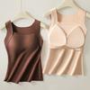 Thermal Tank Top for Womem Sleeveless Camisole Shirt with Bulit-in Bra Warm Undershirt Base Layer for Cold Weather
