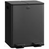 Kitchen Trash Can In Stainless Steel With 2 Compartments 2x20L Pedal Soft Close Lids And Removable Black Bucket