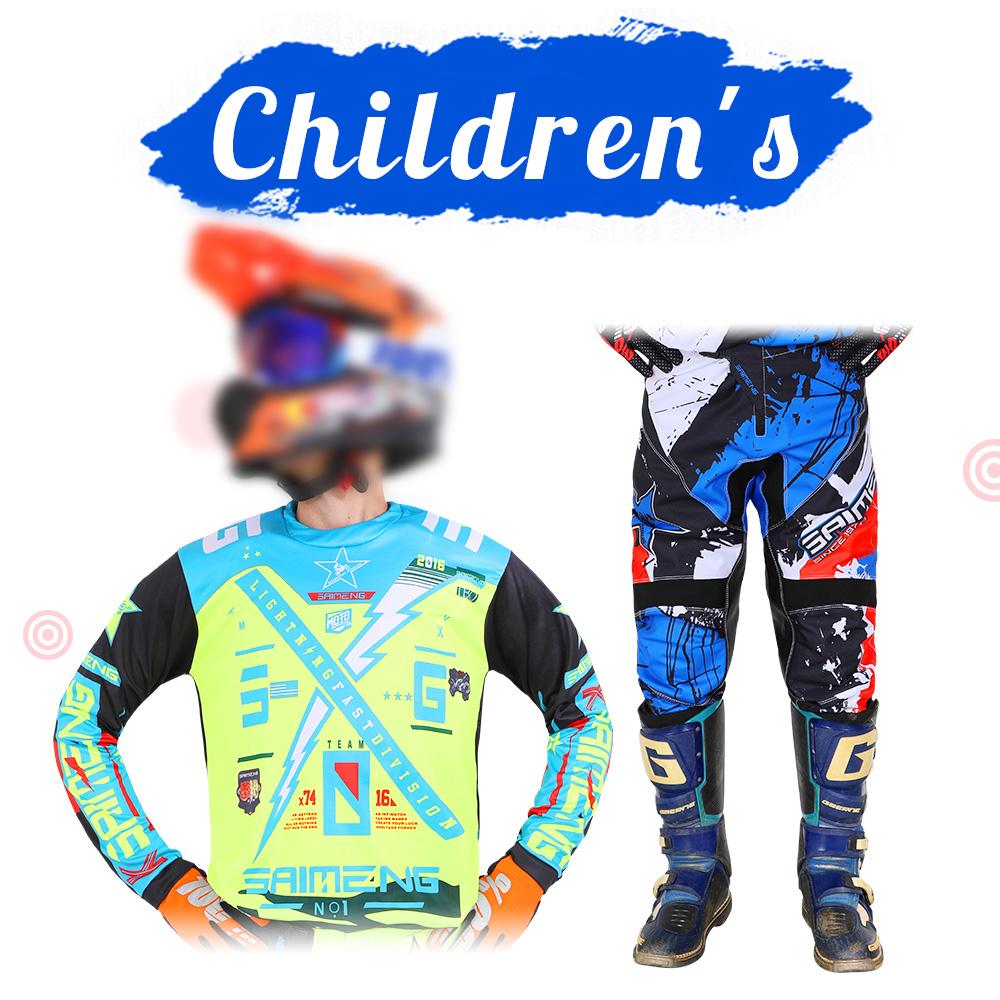 Motocross Gear Set for Kids 20 22 24 26 28 Racing Suit MX MOTO Jersey & Pant Kits Youth Children Boy Girl Motorcycle BMX Off-road Bicycle Combo