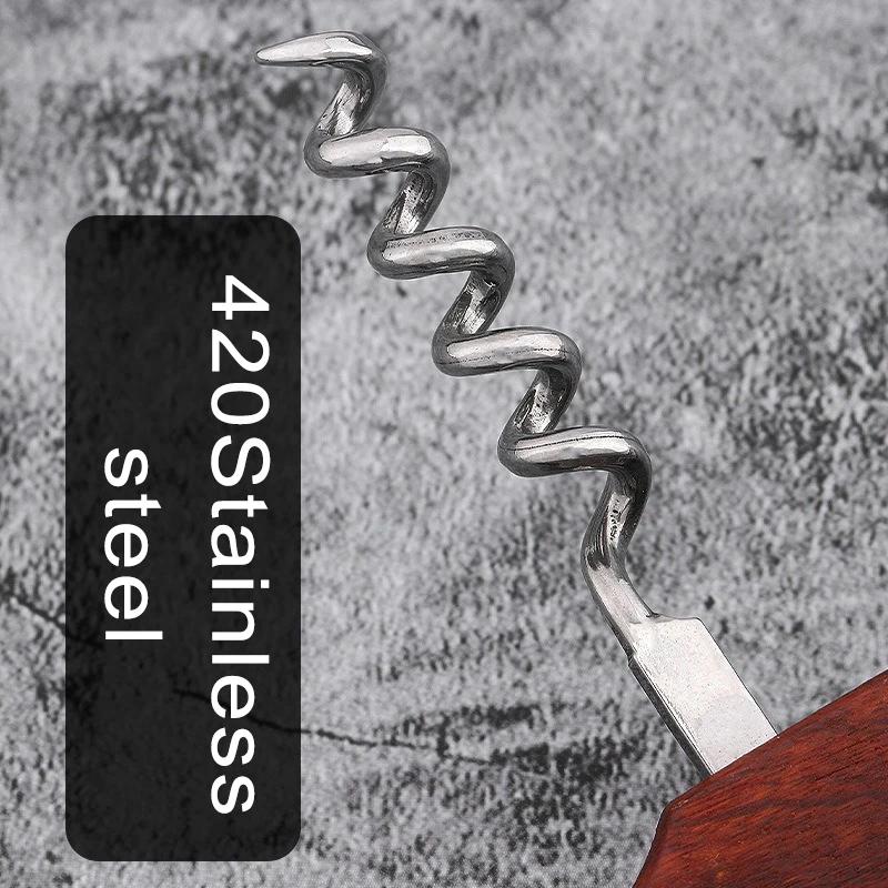 Портативный деревянный штопор для винных бутылок Профессиональный штопор из нержавеющей стали Многофункциональный штопор для пивных бутылок Инструмент для кухни и бара