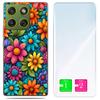 Etui Do Motorola Edge 70 Obudowa Foto Case Plecki Grafika Kwiaty + Szkło