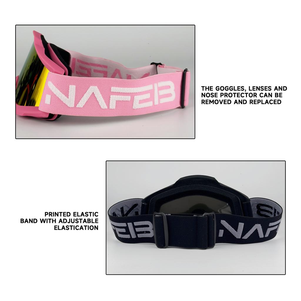 NAFEIB Lightweight Motocross Goggles Windproof Impact-Resistant HD Vision for MTB ATV Off-Road Riding