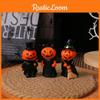Resin Material Halloween Demon Miniature Figures Decor Set With Pumpkin Broom