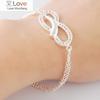New Bracelet 925 Silver Clear Cz Charm Bracelet For Women Wedding Jewelry Gift