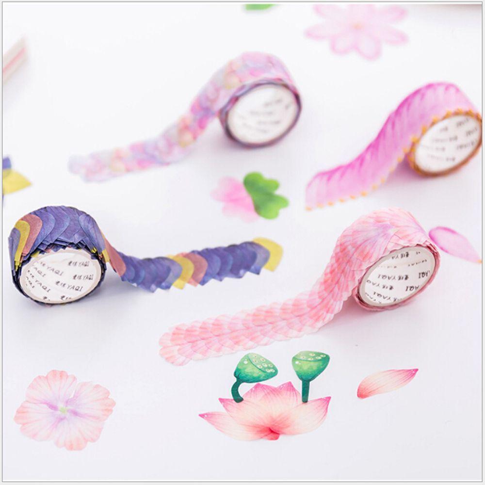 200PCS Adhesive Stylish Decorative Flower Petals Tape Masking Tape Sticky Paper Scrapbooking