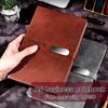 (Logo Can Be Engraved) A5 Buckle Business Leather Notebook, Student Notepad, Meeting Minutes, Diary, Subject Notebook